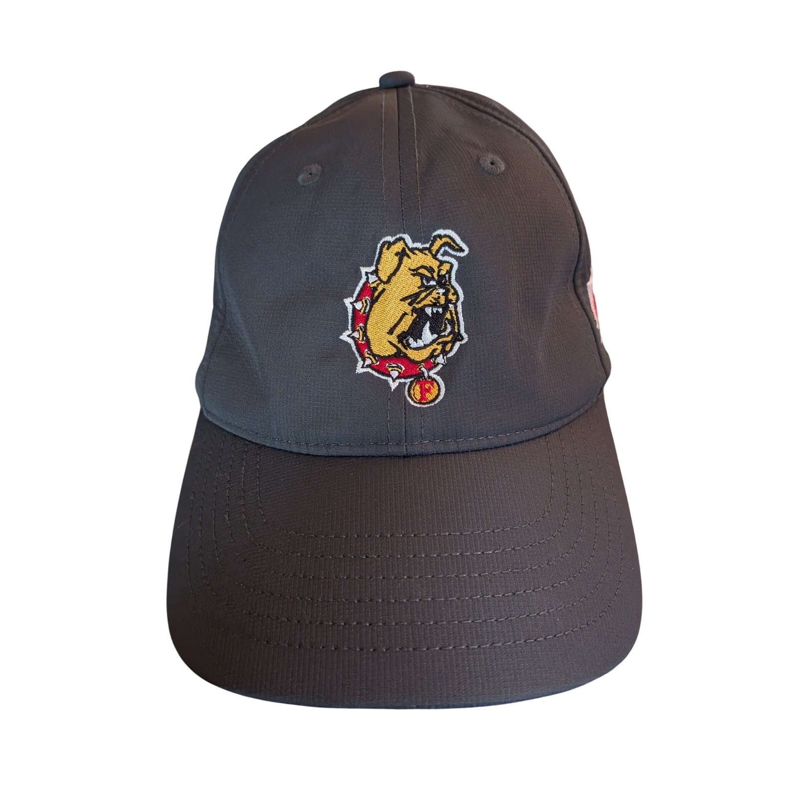 Ferris State Hockey Bulldogs Ccha Grey Adjustable Strapback Baseball Hat Cap